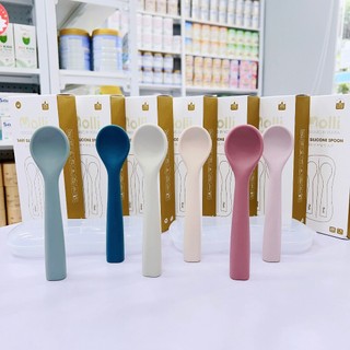 Set 2 thìa silicon kèm hộp Molli cao cấp an toàn cho bé