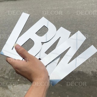 Chữ Alu Bạc Gương 15cm dày 3mm T1 In Hoa trang trí dán tường - biển quảng cáo