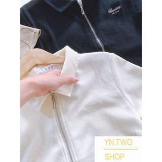 [XẢ] QC 3708 Áo cotton tăm cổ đức, rút eo, khoá 2 chiều siêu xinh(Freesize)