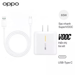 Bộ sạc supper VOOC 65W, sạc nhanh 65w chuẩn zin không nóng máy phù hợp các dòng Reno 5 6 7 8 8z
