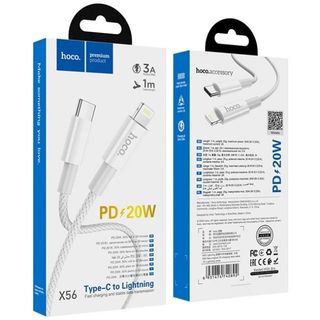 Cáp Sạc Nhanh PD 20W Cho 8/8P/ X/Xs/ 11/12/ 13/14, Cáp Sạc Hoco X56 Đầu Type-C Dây Dù Siêu Nhanh, Siêu Bền [CHÍNH HÃNG]