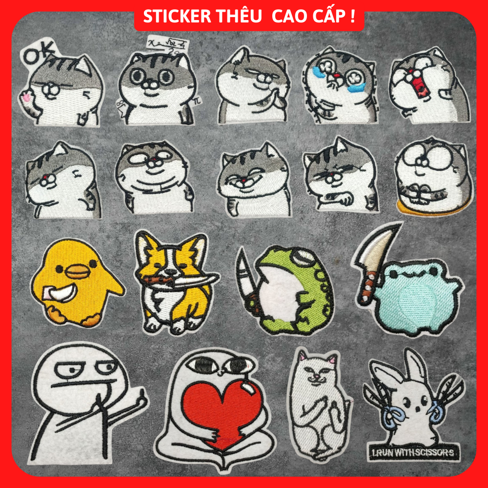 Sticker vải thêu cao cấp,Patch ủi dùng làm miếng vá Quần Áo,áo phao ...