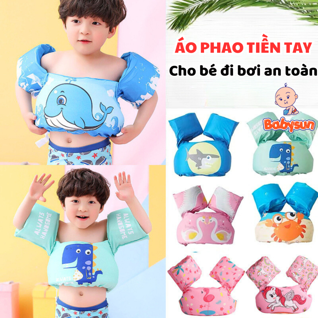 Áo Phao Bơi lưng ngực chống lật toàn thân Cho Bé tập bơi BABYSUN Siêu Tiện Lợi Siêu Đáng Yêu- Phao Bơi Trẻ Em
