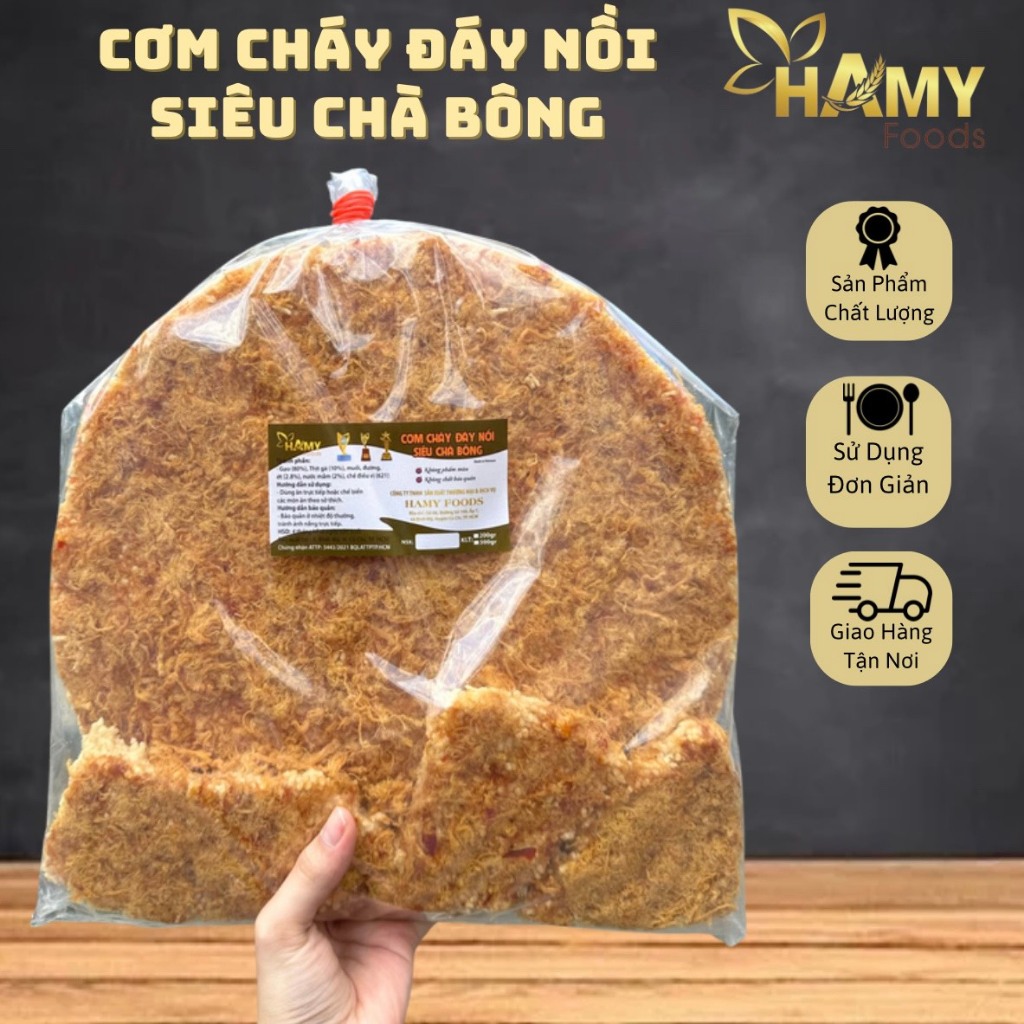 Cơm cháy đáy nồi siêu chà bông túi 500g-530g