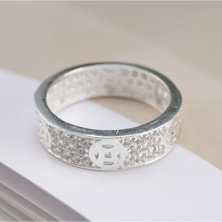 Nhẫn bạc nam nữ LAMY Nhẫn Kim tiền đính đá Lovely Ring 8267