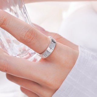 Nhẫn bạc nam nữ LAMY Nhẫn Kim tiền đính đá Lovely Ring 8267