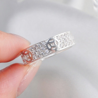 Nhẫn bạc nam nữ LAMY Nhẫn Kim tiền đính đá Lovely Ring 8267