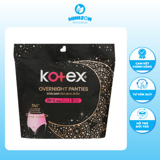 Băng vệ sinh dạng quần ban đêm Kotex size M/L gói 2 miếng