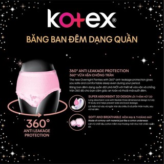 Băng vệ sinh dạng quần ban đêm Kotex size M/L gói 2 miếng