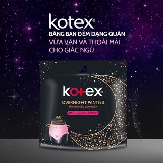 Băng vệ sinh dạng quần ban đêm Kotex size M/L gói 2 miếng