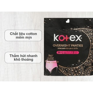 Băng vệ sinh dạng quần ban đêm Kotex size M/L gói 2 miếng