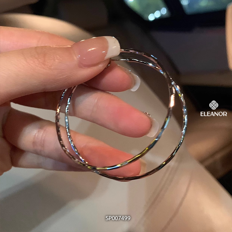 Bông tai nữ chuôi bạc 925 Eleanor Accessories hình tròn phụ kiện trang sức khuyên tai basic 7499