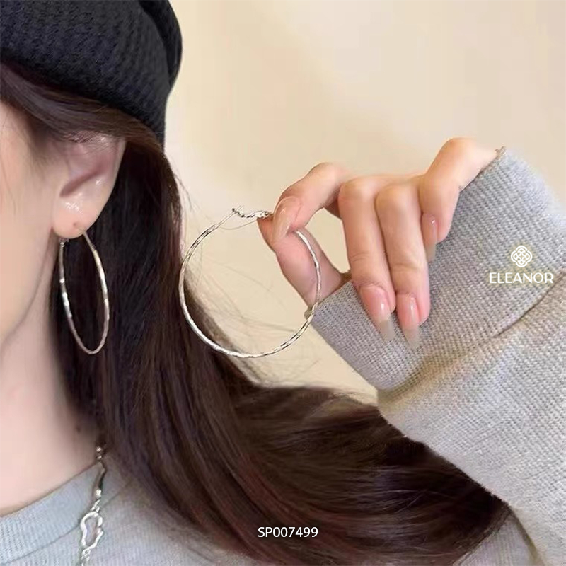 Bông tai nữ chuôi bạc 925 Eleanor Accessories hình tròn phụ kiện trang sức khuyên tai basic 7499
