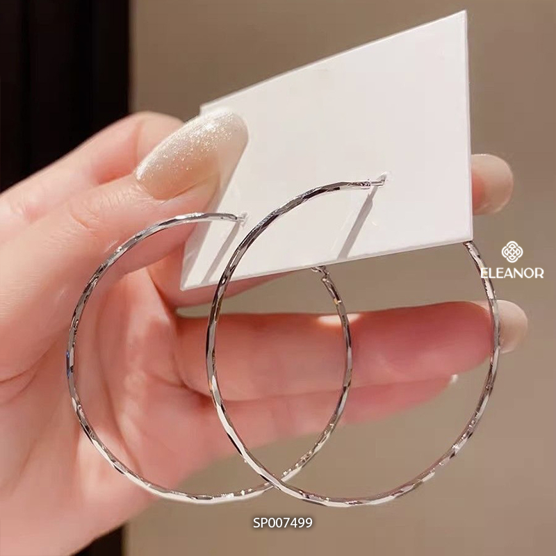 Bông tai nữ chuôi bạc 925 Eleanor Accessories hình tròn phụ kiện trang sức khuyên tai basic 7499