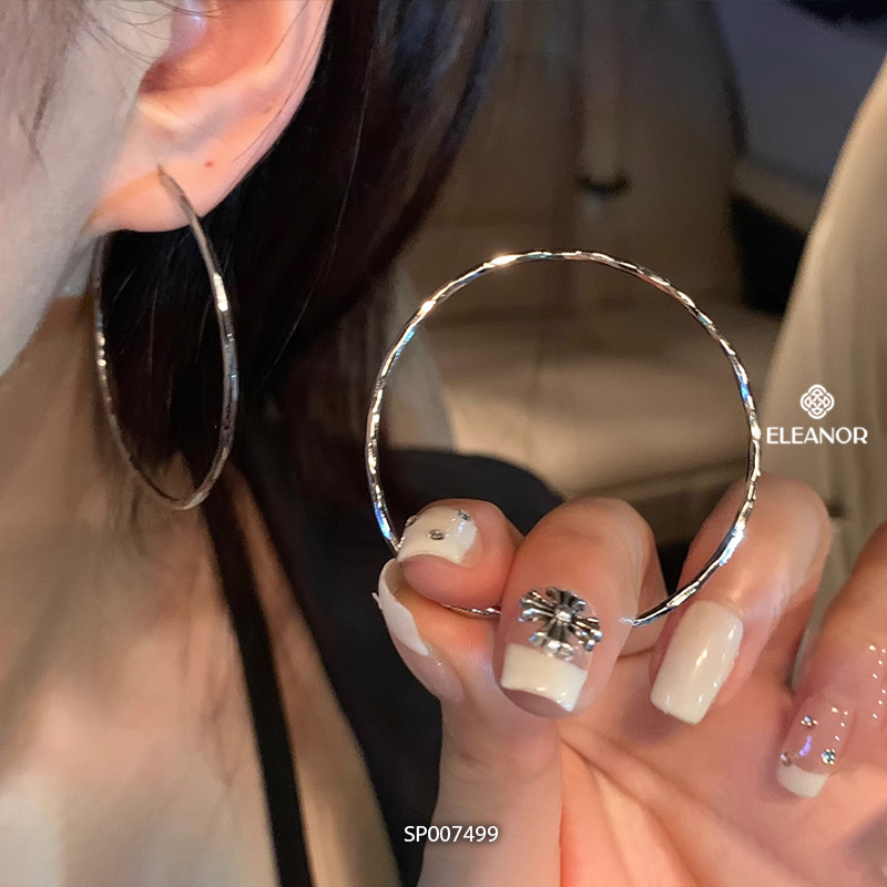 Bông tai nữ chuôi bạc 925 Eleanor Accessories hình tròn phụ kiện trang sức khuyên tai basic 7499