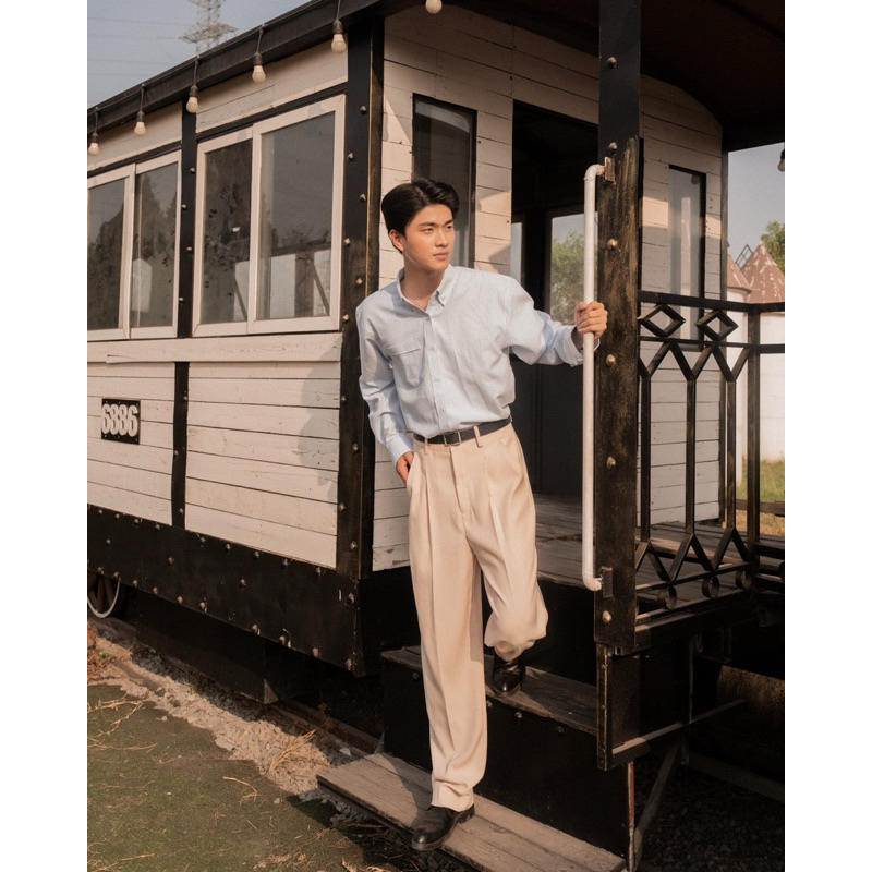 Áo sơ mi SilenceStandard Premium Oxford Shirt kẻ xanh