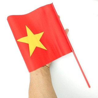 [Combo 10 cây] Cờ cầm tay - Cờ tổ quốc cầm tay - Cờ vẫy cầm tay khai giảng, cờ đỏ sao vàng in 2 mặt