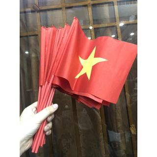 [Combo 10 cây] Cờ cầm tay - Cờ tổ quốc cầm tay - Cờ vẫy cầm tay khai giảng, cờ đỏ sao vàng in 2 mặt