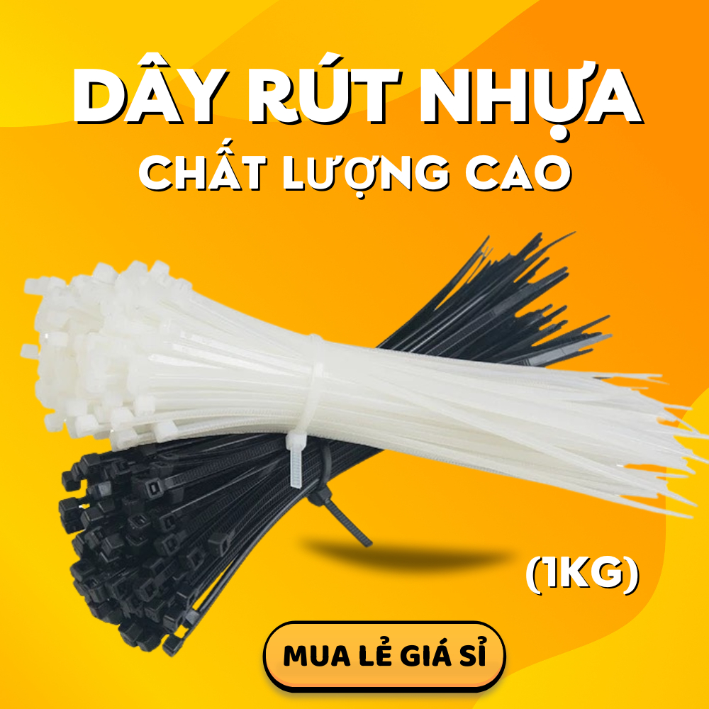 [1KG – 500Gr] Dây rút nhựa dây thít nhựa trắng và đen chất lượng cao tiết kiệm chị phí, Dẻo dai bền chặt.