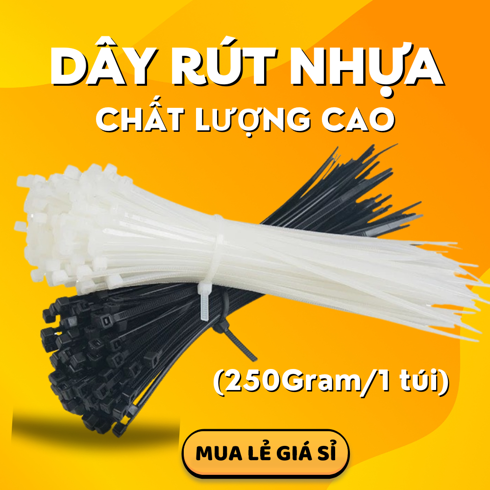 [250gram] Dây rút nhựa 1 túi Dây thít nhựa trắng và đen chất lượng cao ...