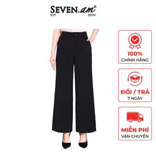 Quần suông culottes đen 2 túi chéo Seven.AM H850071K