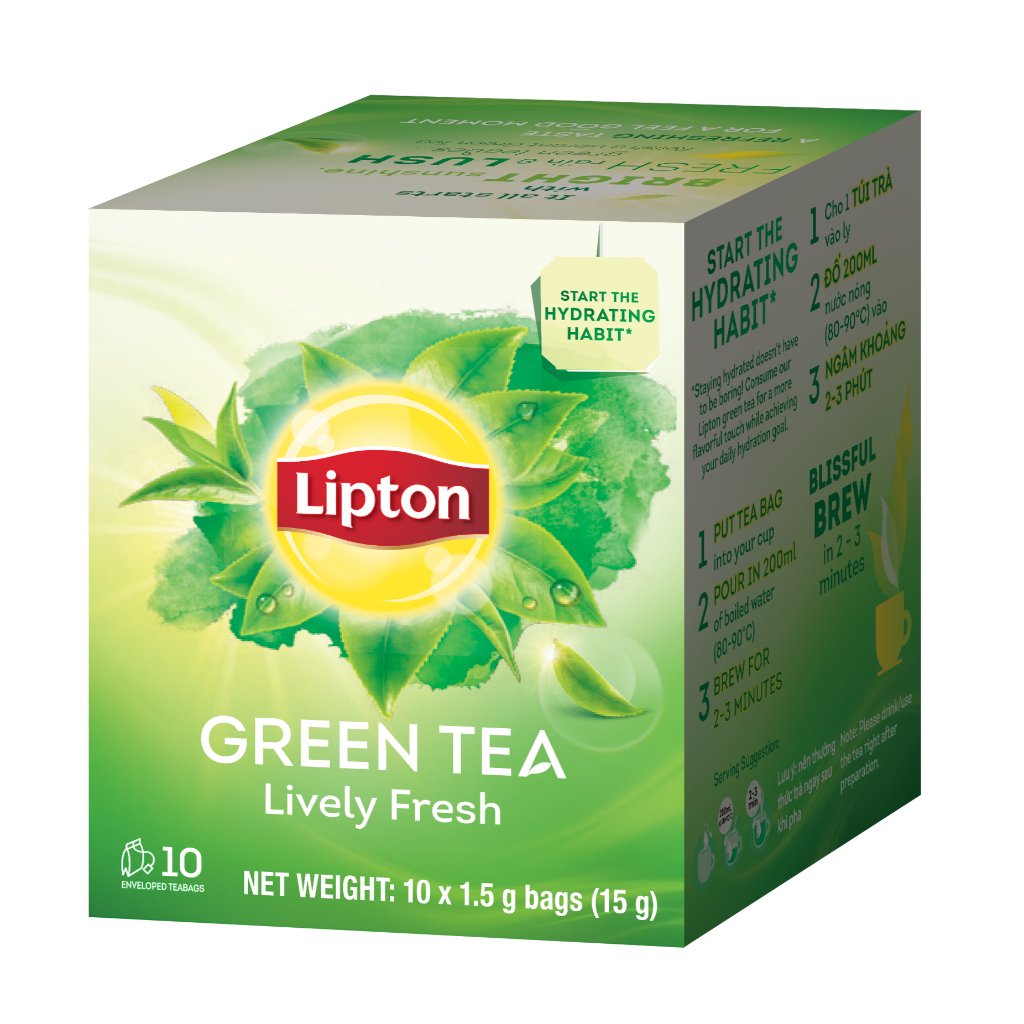 LIPTON Trà Xanh Tươi Mới Hộp (1.5g x 10 Túi) | Shopee Việt Nam