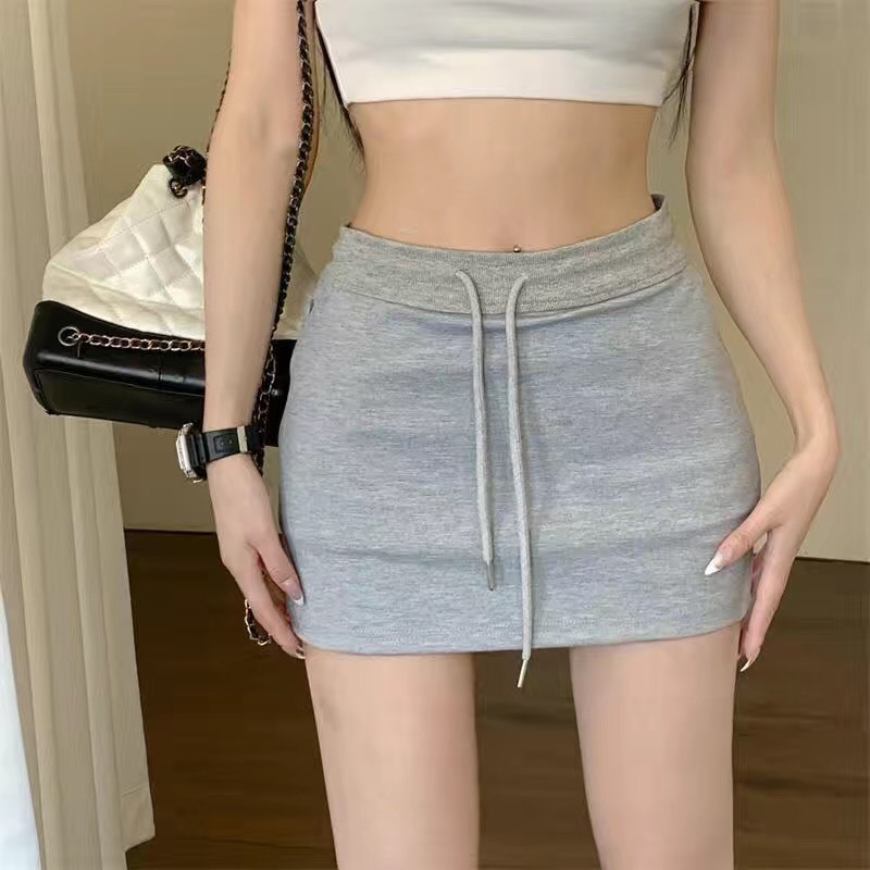 Chân váy ngắn chữ A thể thao phối dây rút cạp chun ôm body co dãn 4 chiều xu hướng Hàn Quốc Korean 2024 SP97
