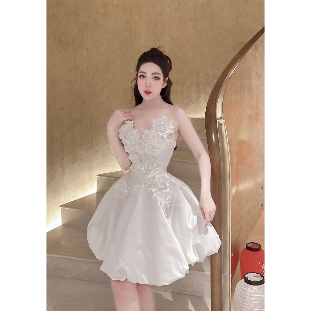 Váy thiết kế 2in1 kèm tà tách rời bản cúp ngực chuẩn from | Shopee Việt Nam