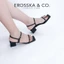 - Giày sandal cao gót nữ hở mũi quai mảnh gót vuông cao 4cm màu nude - EM079