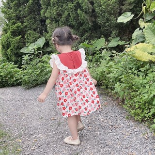 Váy bé gái hoa thêu thỏ chất cotton thô mặc đi chơi đi biển 1-7 tuổi (9-26kg) N0124 BUNNYKIDS