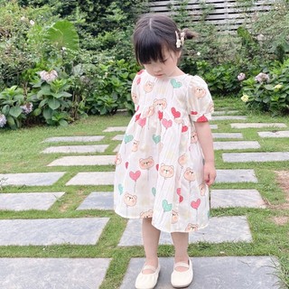 Váy bé gái đầm bé gái mùa hè xinh xắn dáng babydoll mặc đi chơi đi biển 1-7 tuổi (9-26kg) N0123 BUNNYKIDS