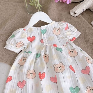 Váy bé gái đầm bé gái mùa hè xinh xắn dáng babydoll mặc đi chơi đi biển 1-7 tuổi (9-26kg) N0123 BUNNYKIDS
