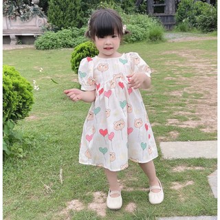 Váy bé gái đầm bé gái mùa hè xinh xắn dáng babydoll mặc đi chơi đi biển 1-7 tuổi (9-26kg) N0123 BUNNYKIDS