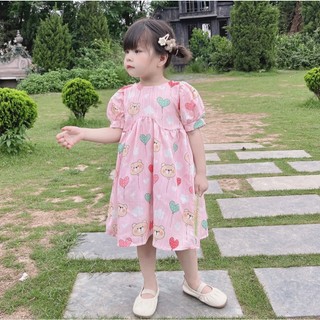 Váy bé gái đầm bé gái mùa hè xinh xắn dáng babydoll mặc đi chơi đi biển 1-7 tuổi (9-26kg) N0123 BUNNYKIDS