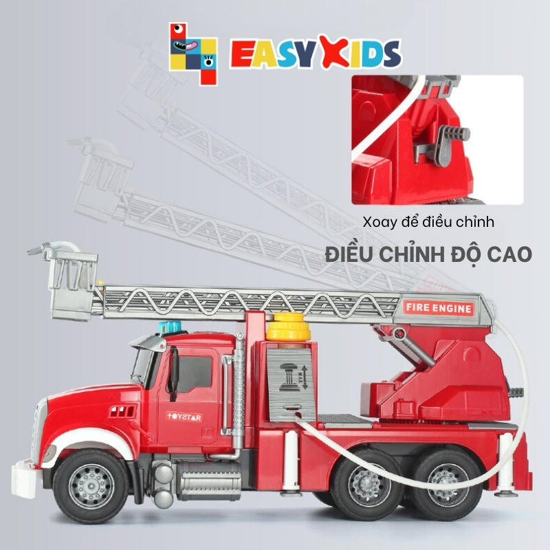 Xe Cứu Hỏa Đồ Chơi Cỡ Lớn Toystar, Đồ Chơi Xe Cứu Hỏa Mô Hình 1:12 Như Thật Cho Bé Có Đèn Nhạc