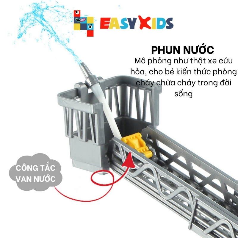 Xe Cứu Hỏa Đồ Chơi Cỡ Lớn Toystar, Đồ Chơi Xe Cứu Hỏa Mô Hình 1:12 Như Thật Cho Bé Có Đèn Nhạc