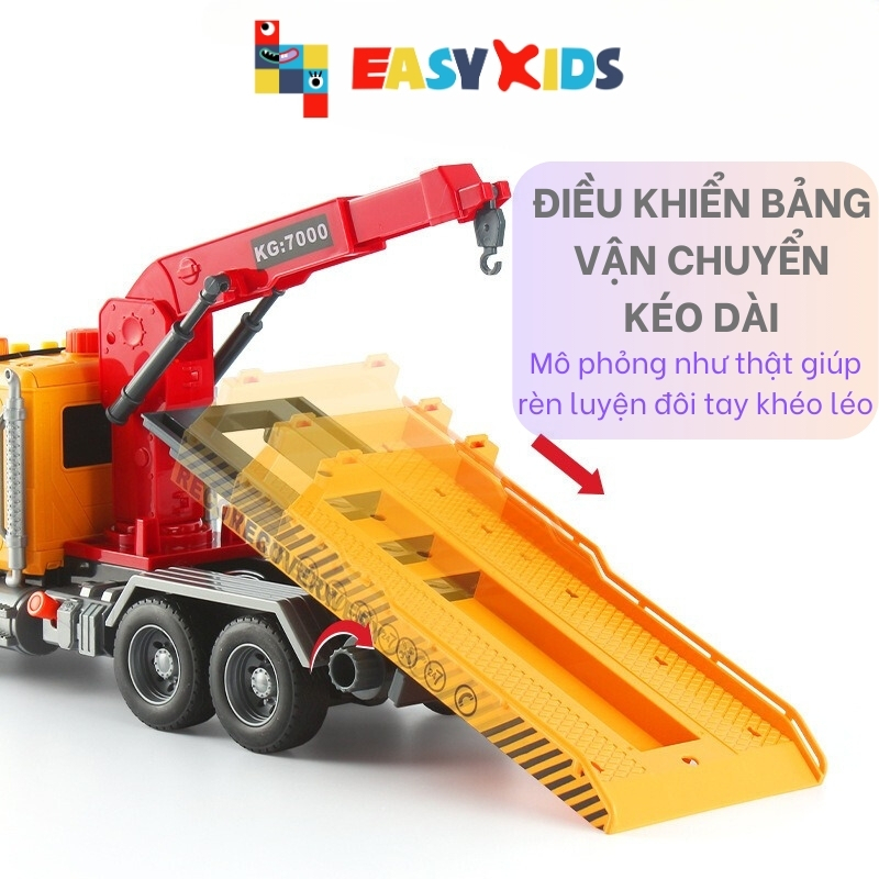 Xe Cứu Hộ Đồ Chơi Cỡ Lớn Cho Bé Toystar, Xe Cần Cẩu Cứu Hộ Ô Tô Giao Thông Có Đèn Nhạc Như Thật