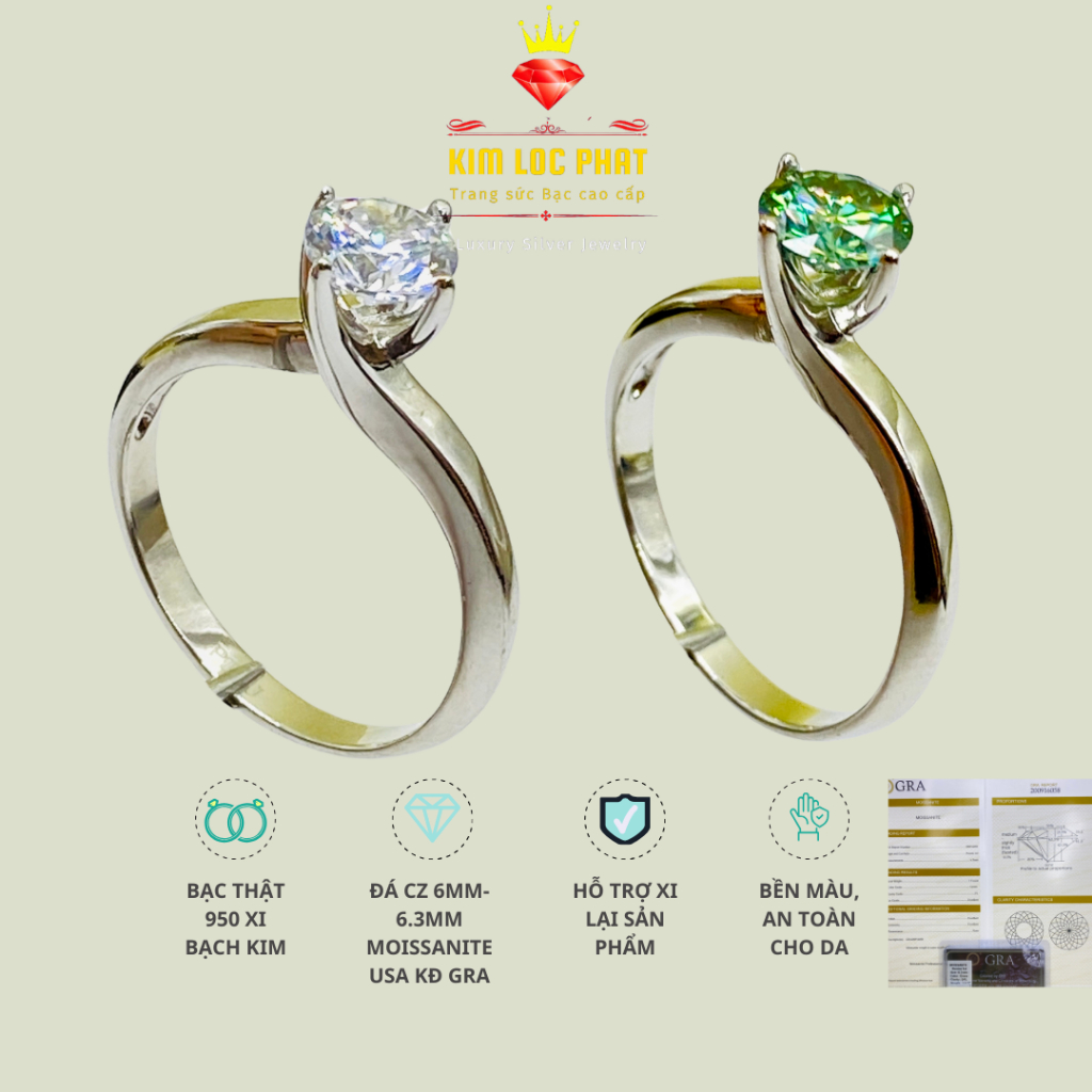 Women's 925 Silver Ring by KIMLOCPHAT - Trangsứcbạccaocấp