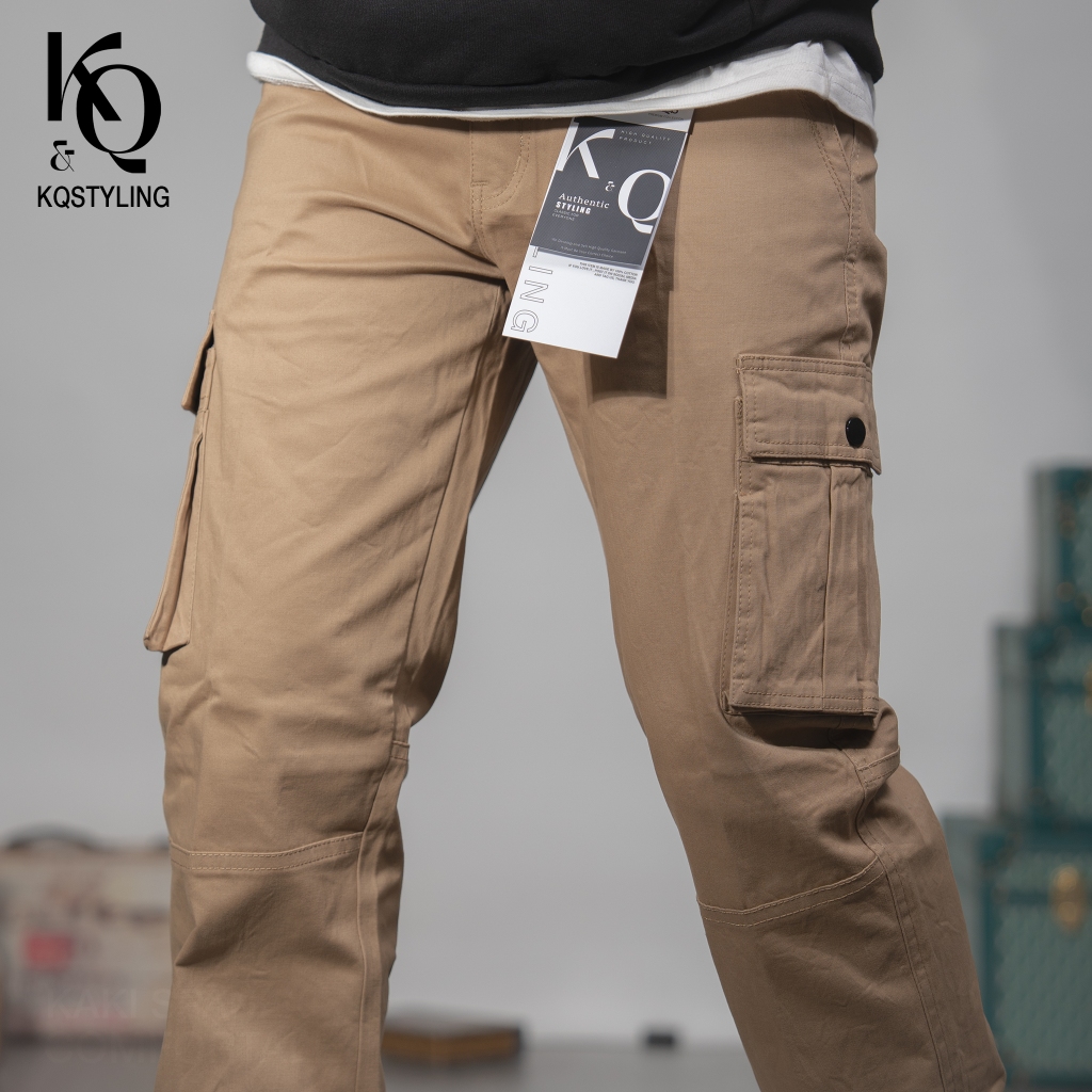 Ảnh Quần cargo Nam kaki co giãn KQSTYLING form relaxed fit cotton premium vàng nghệ 4