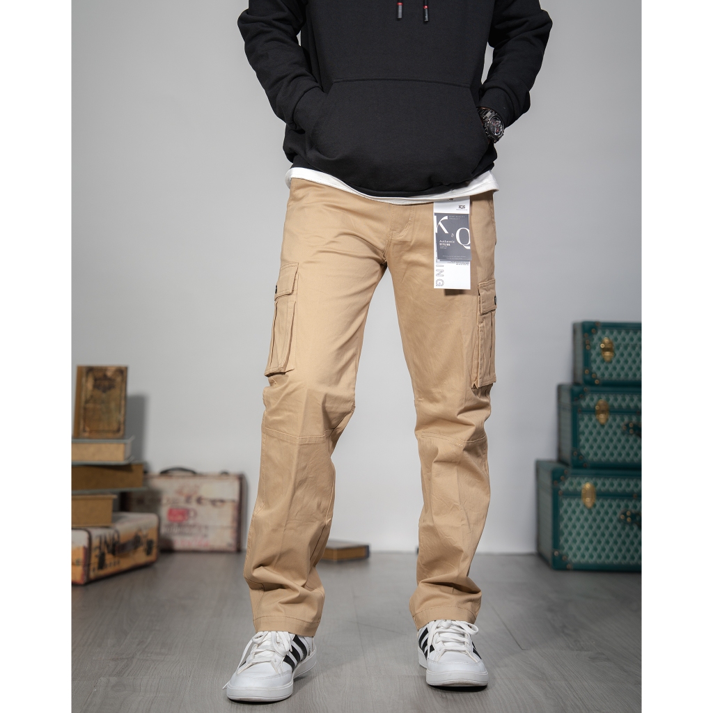 Ảnh Quần cargo Nam kaki co giãn KQSTYLING form relaxed fit cotton premium vàng nghệ 1