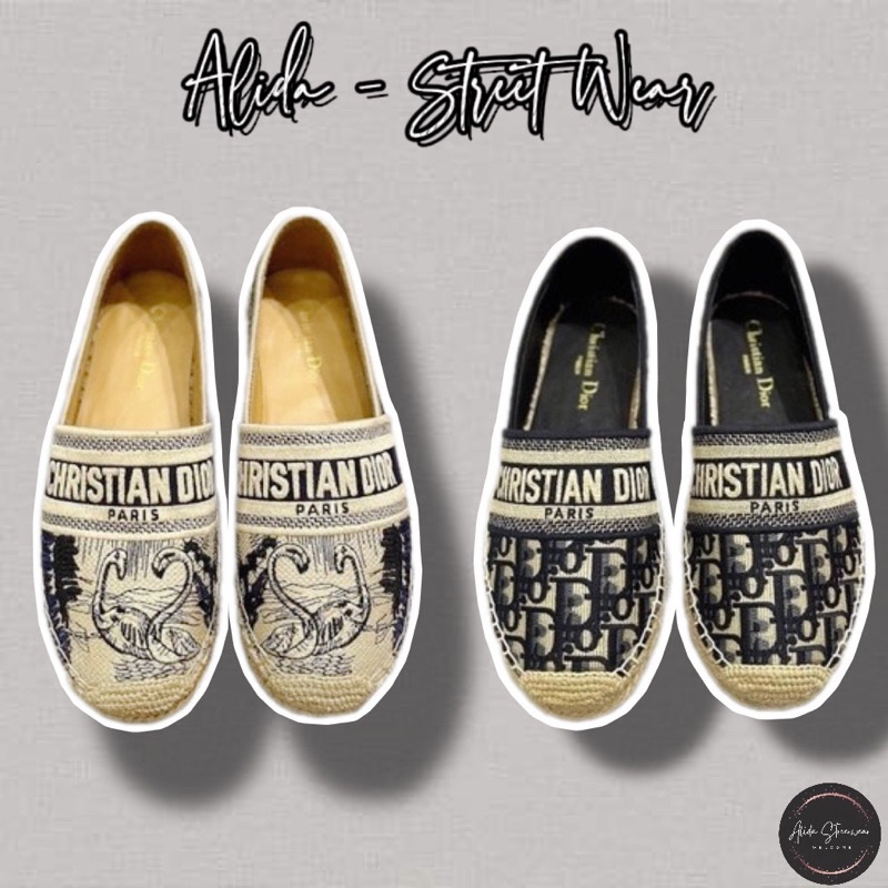 ⚡️[Hight Quality] Giày Slipon Cói C. D Patttern Jacquard -Điểm Nhấn Monogram Oblique Hạc Cao Cấp - QCCC Loại 1 Full Box