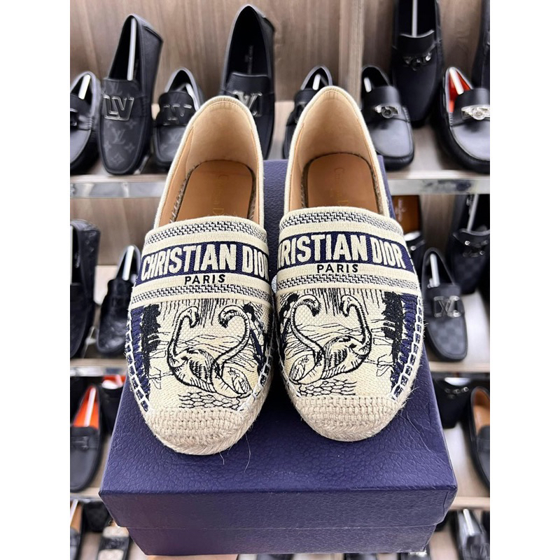 ⚡️[Hight Quality] Giày Slipon Cói C. D Patttern Jacquard -Điểm Nhấn Monogram Oblique Hạc Cao Cấp - QCCC Loại 1 Full Box