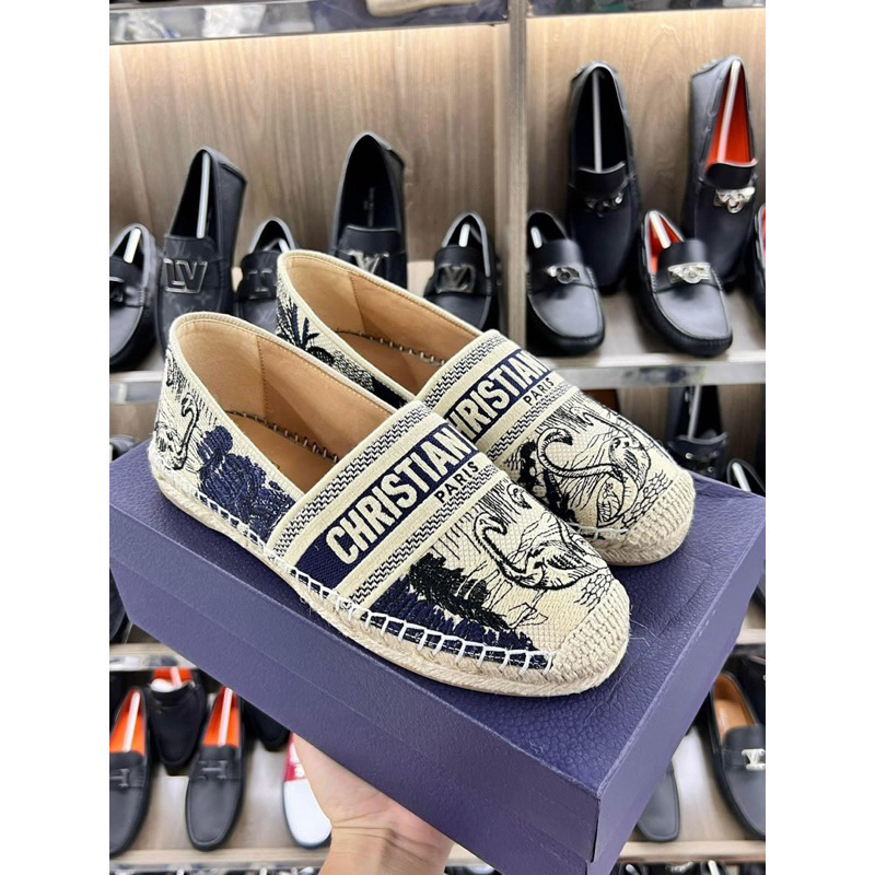 ⚡️[Hight Quality] Giày Slipon Cói C. D Patttern Jacquard -Điểm Nhấn Monogram Oblique Hạc Cao Cấp - QCCC Loại 1 Full Box