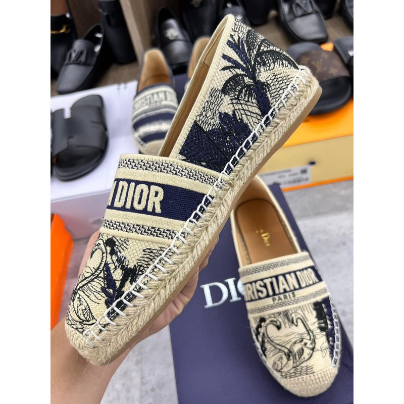 ⚡️[Hight Quality] Giày Slipon Cói C. D Patttern Jacquard -Điểm Nhấn Monogram Oblique Hạc Cao Cấp - QCCC Loại 1 Full Box