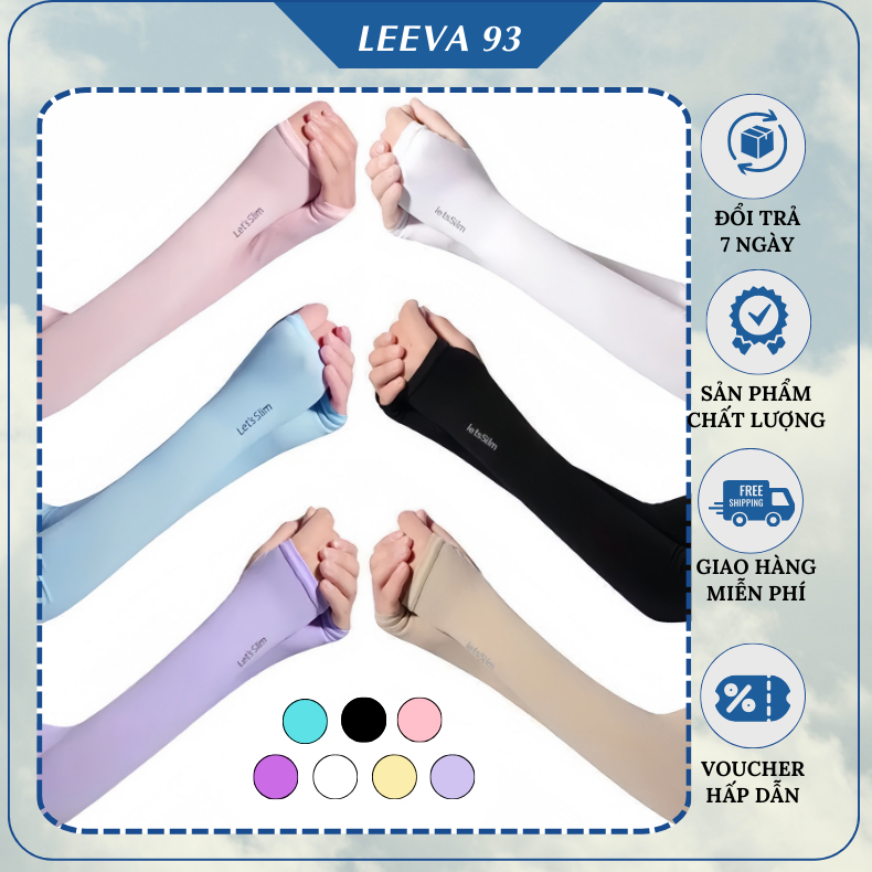 Combo 5 đôi găng Tay Chống Nắng Hàn Quốc Xỏ Ngón Let's Slim đủ màu Dày Dặn Ngăn Tia UV - PK01