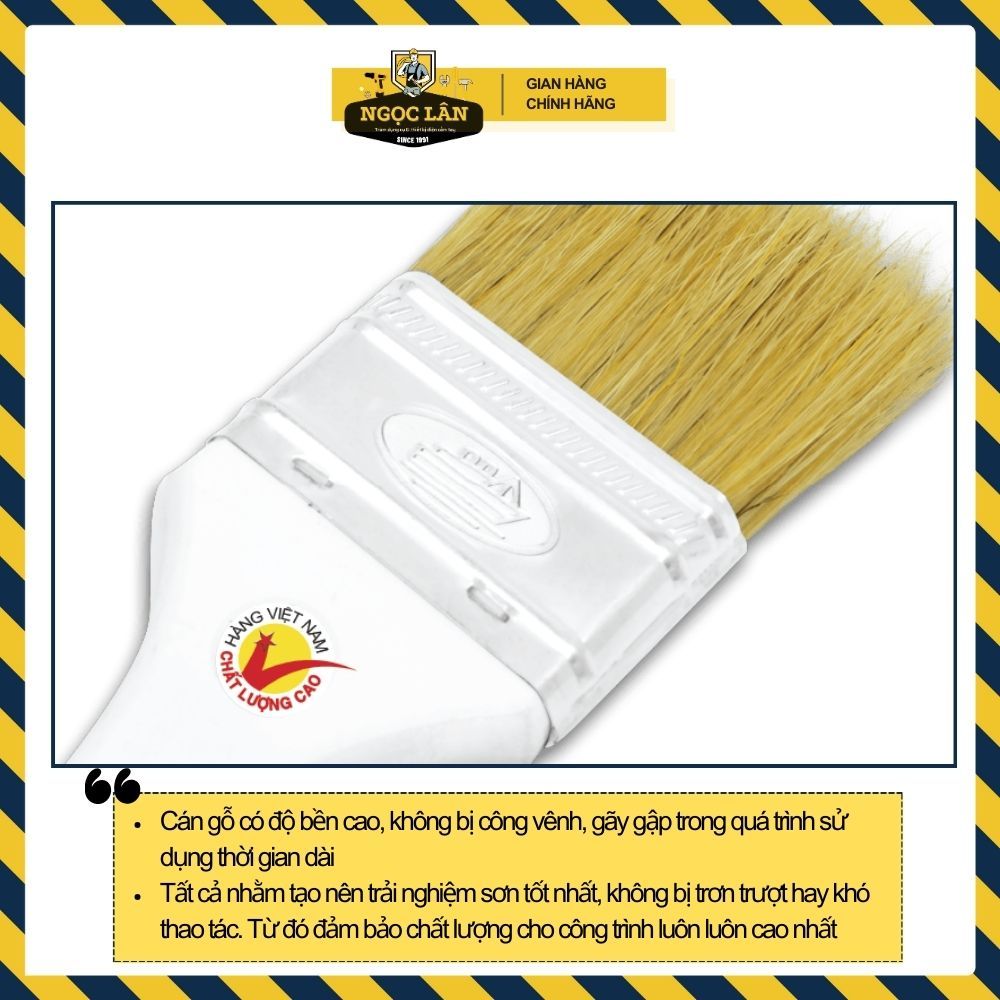 Cọ sơn cán gỗ, cọ màu Thanh Bình 25mm, 38mm, 50mm, 63mm, 75mm, 100mm cao cấp
