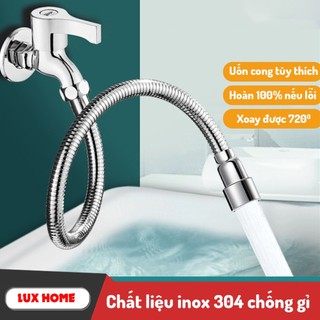 Dây nối vòi nước vạn năng, xoay 720 độ chất liệu inox 304 chống gỉ, chịu nhiệt sử dụng đa năng cho nhiều loại vòi
