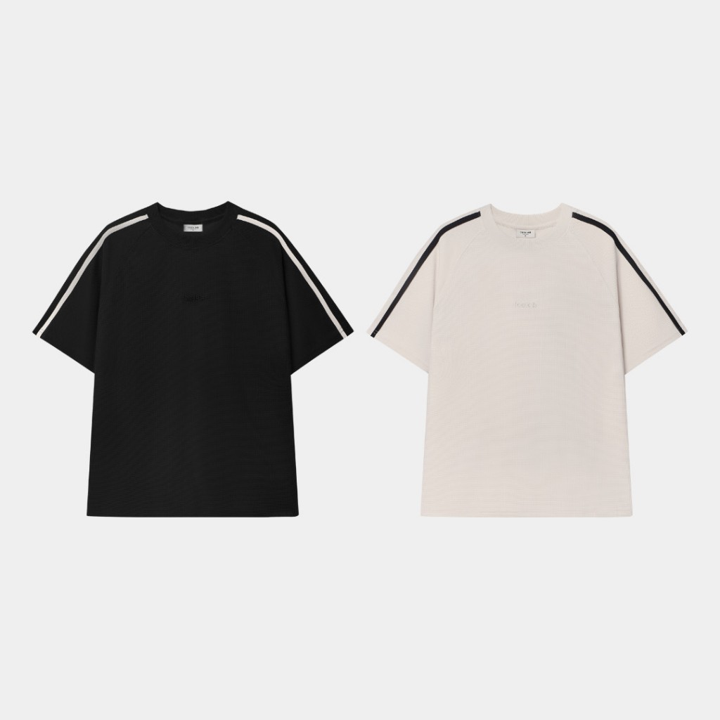 Ảnh Áo Thun Teelab Stripe Lines Shoulder Tshirt Unisex Form Oversize Local Brand TS166 1