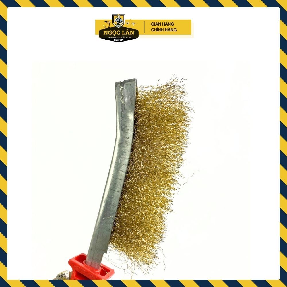 [Giá 1 cây] Bàn chải thép cầm tay, bàn chải thép cán nhựa đỏ 24cm