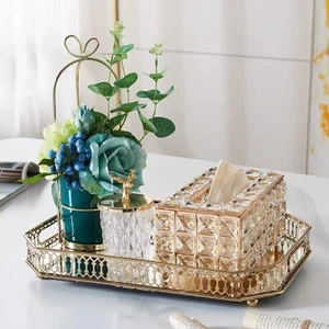 Hộp đựng giấy đính đá pha lê trong suốt phong cách Bắc Âu mẫu mới sang trọng hàng có sẵn